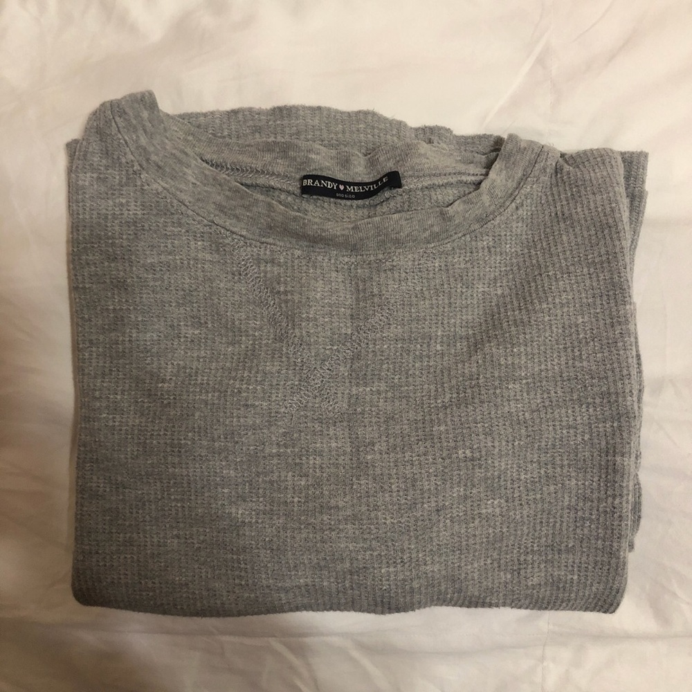 BRANDY MELVILLE WAFFLE THERMAL SWEATER